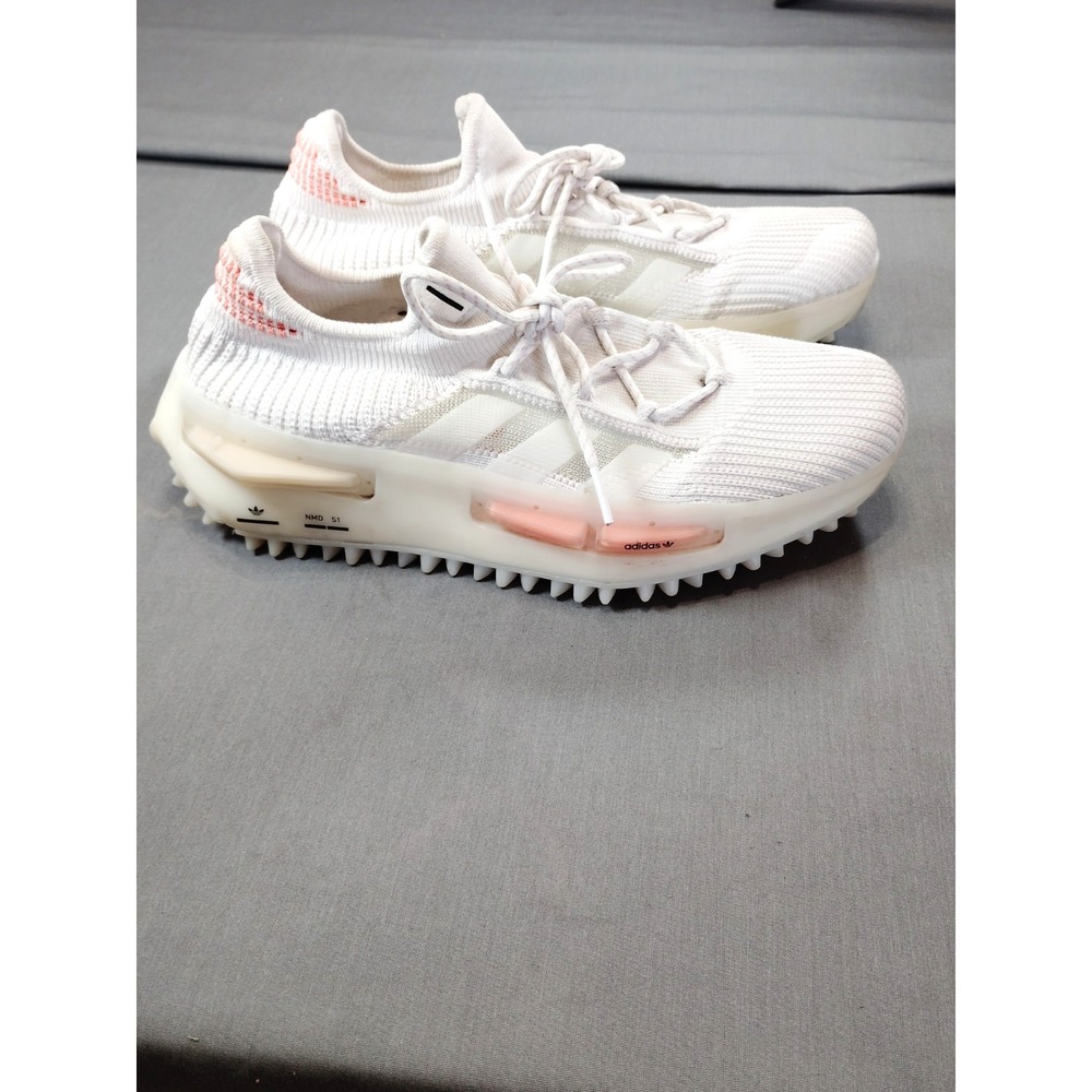 Adidas NMD S1 Primeknit‎ White Dash Grey Solar Orange Men'9 Lifestyle Sneakers